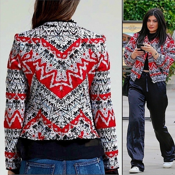 IRO Kroe Paris Tweed Jacquard Jacket Size 36 Small - Picture 1 of 11